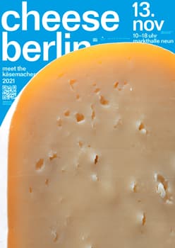 Daniel Wiesmann “cheese berlin” / giclée typographic poster / available in A0, A1, A2