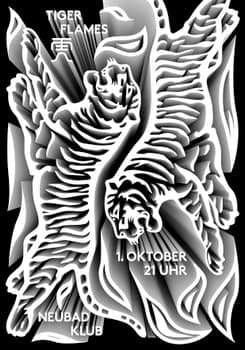 Fons Hickmann “Tiger Flames” / giclée typographic poster / available in F4, A0, A1, A2