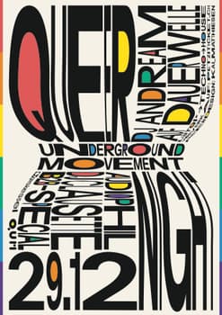 Kai Matthiesen “Queer Underground Movement Night, 29.12.23” / giclée typographic poster / available in A0, A1, A2