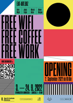 studio lindhorst-emme+hinrichs “Free Wifi, Free Coffee, Free Work” / giclée typographic poster / available in A0, A1