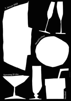 studio lindhorst-emme+hinrichs “Neujahrsfest (Newyears-Party)” / giclée typographic poster / available in A0, A1