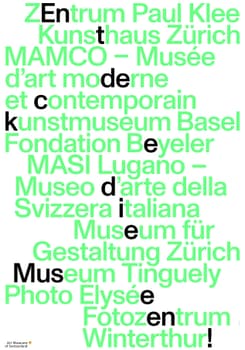 Raffinerie “Art Museums of Switzerland – DE” / giclée typographic poster / available in F4, 70×100