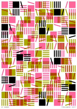 thiago lacaz “81 hands” / giclée typographic poster / available in A0, A1
