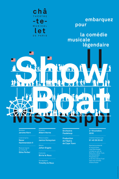 Philippe Apeloig “Show Boat Mississippi” / limited edition typographic poster / available in 100×150