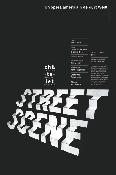 Philippe Apeloig “Street Scene, Un opéra américain de Kurt Weil” / limited edition typographic poster / available in 100×150