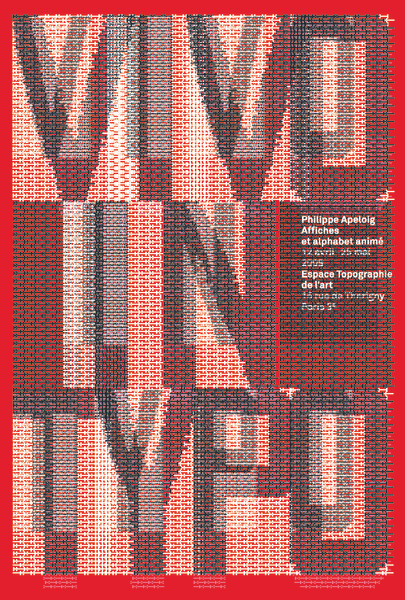 Philippe Apeloig “Vivo in typo, Posters and animated alphabets” / limited edition typographic poster / available in 118×175