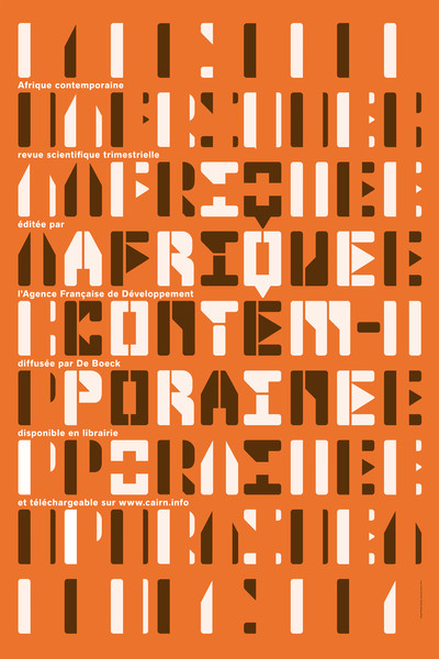 Philippe Apeloig “Afrique Contemporaine, Revue Scientifique Trimestrielle” / limited edition typographic poster / available in 100×150
