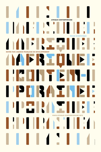 Philippe Apeloig “Afrique Contemporaine, Revue Scientifique Trimestrielle” / limited edition typographic poster / available in 120×175