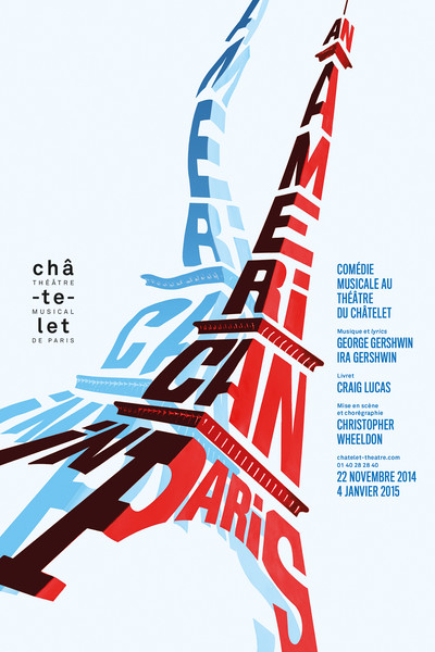 Philippe Apeloig “An American in Paris” / limited edition typographic poster / hand-signed / available in 100×150