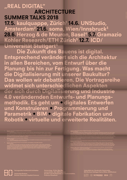 BANK™ “Architecture Summer Talks 2018 ‘Real Digital’” / limited edition typographic poster / available in A1