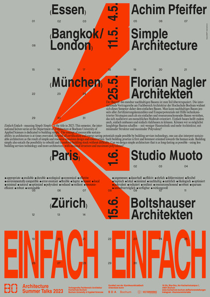BANK™ “Architecture Summer Talks 2023 ‘Einfach Einfach’” / limited edition typographic poster / available in A1