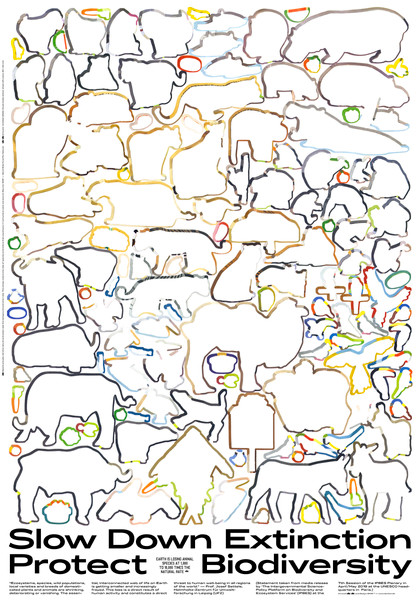 BANK™ “Slow Down Extinction Protect Biodiversity” / limited edition typographic poster / available in 70×100