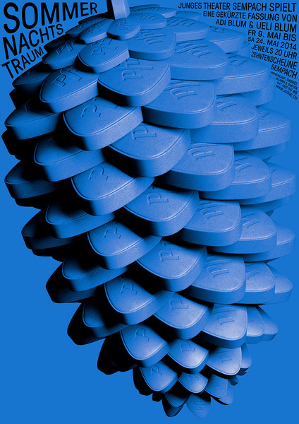 Erich Brechbühl “Midsummer Night's Dream” / giclée typographic poster / available in F4, 70×100, 50×70