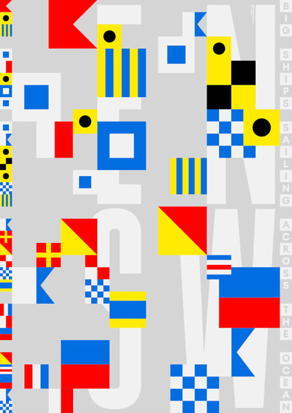 Kai Matthiesen “Big Ships” / giclée typographic poster / available in A0, A1, A2