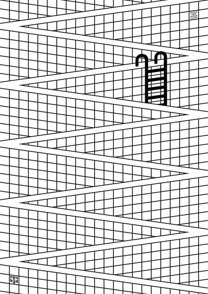 Sam Steiner “Neubad über Wasser halten” / giclée typographic poster / available in F4, 100×140, 70×100, 50×70, A0, A1, A2