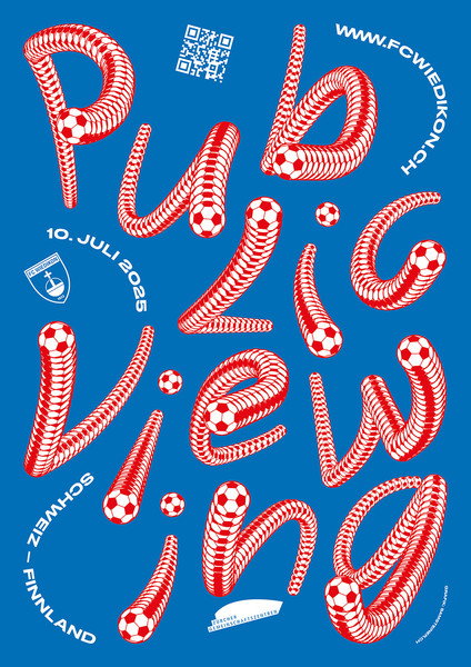 Sam Steiner “Public Viewing” / giclée typographic poster / available in F4, 100×140, 70×100, 50×70, A0, A1, A2