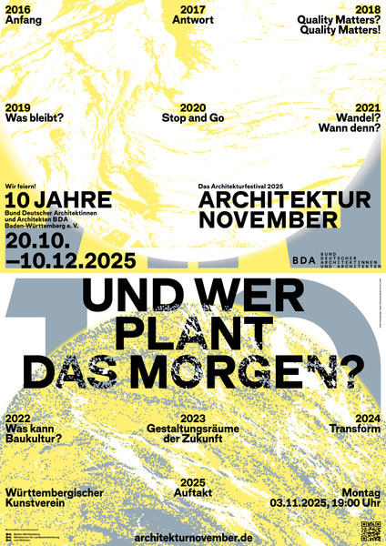 Studio Tillack Knöll “Architekturnovember 2025: Und Wer Plant das Morgen?” / limited edition typographic poster / available in A1