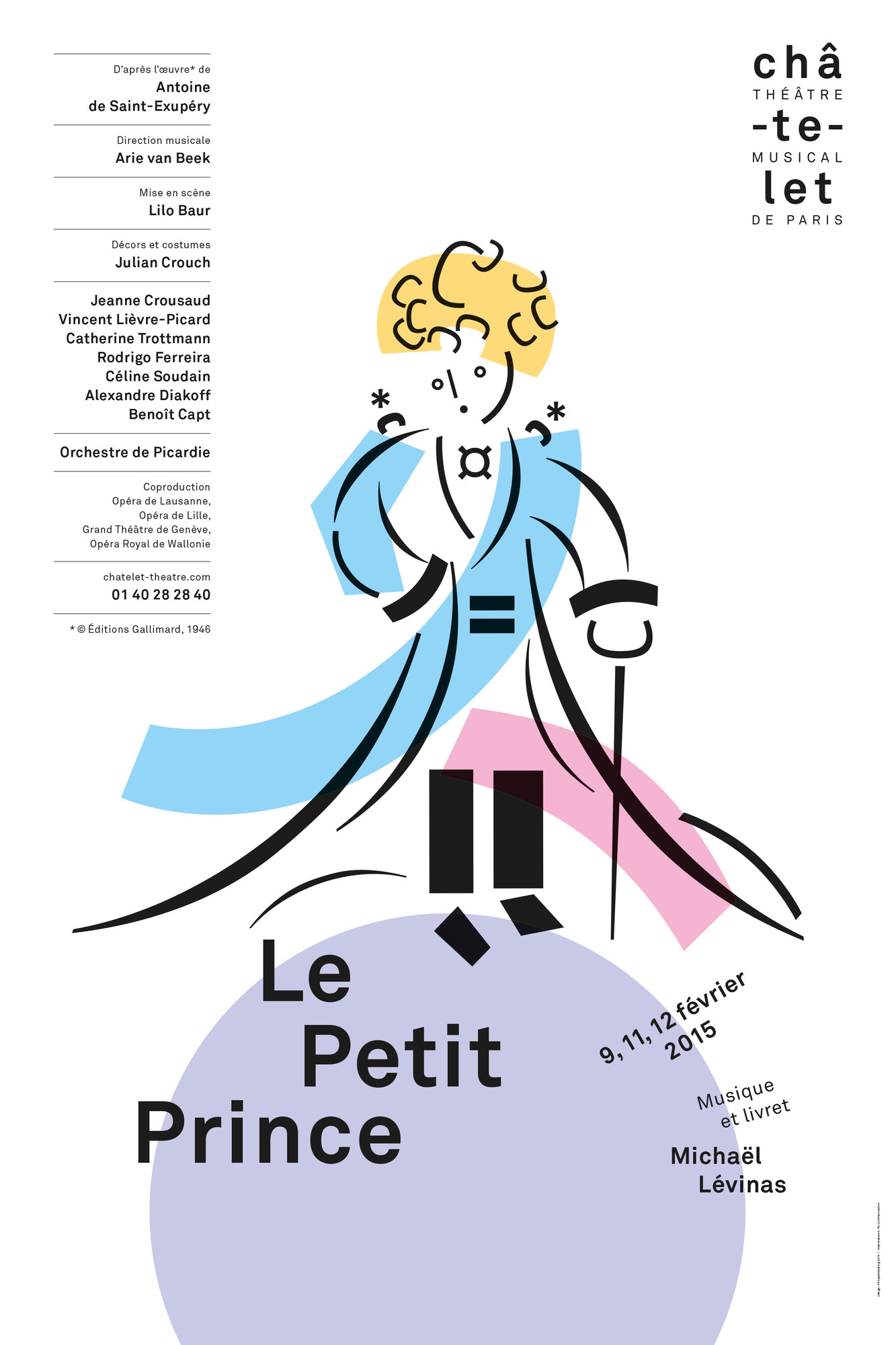 Philippe Apeloig “Le Petit Prince - Opera by Michaël Levinas” / limited edition typographic poster / available in 100×150