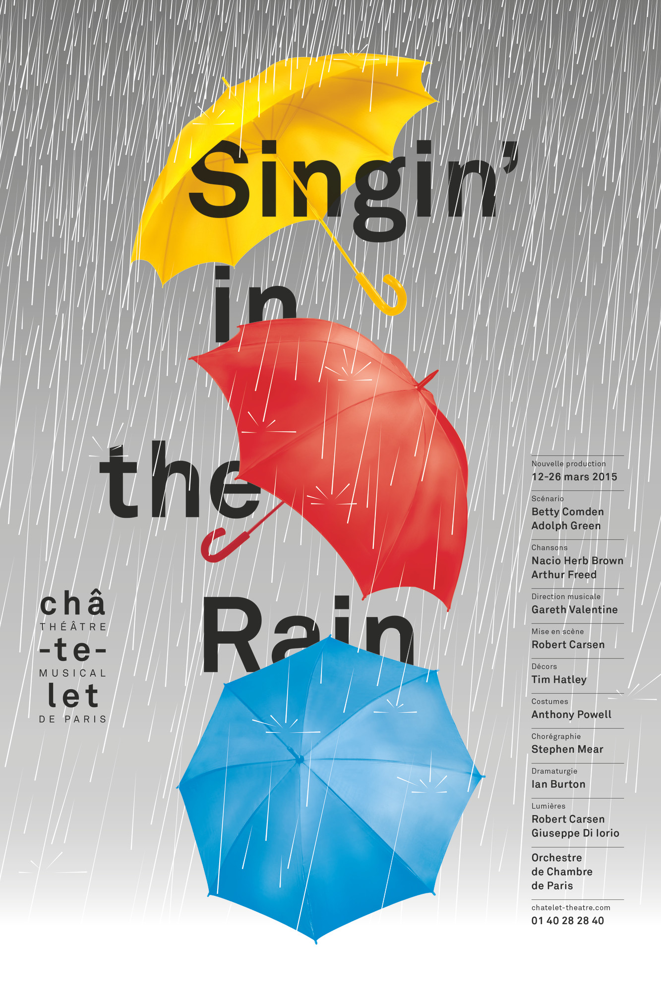 Philippe Apeloig “Singin‘in the Rain Staging by Robert Carsen” / limited edition typographic poster / available in 100×150