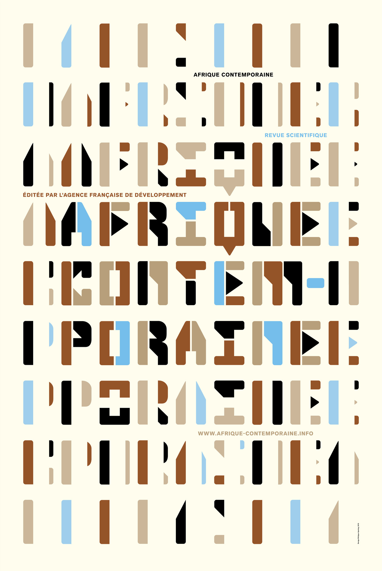 Philippe Apeloig “Afrique Contemporaine, Revue Scientifique Trimestrielle” / limited edition typographic poster / available in 120×175