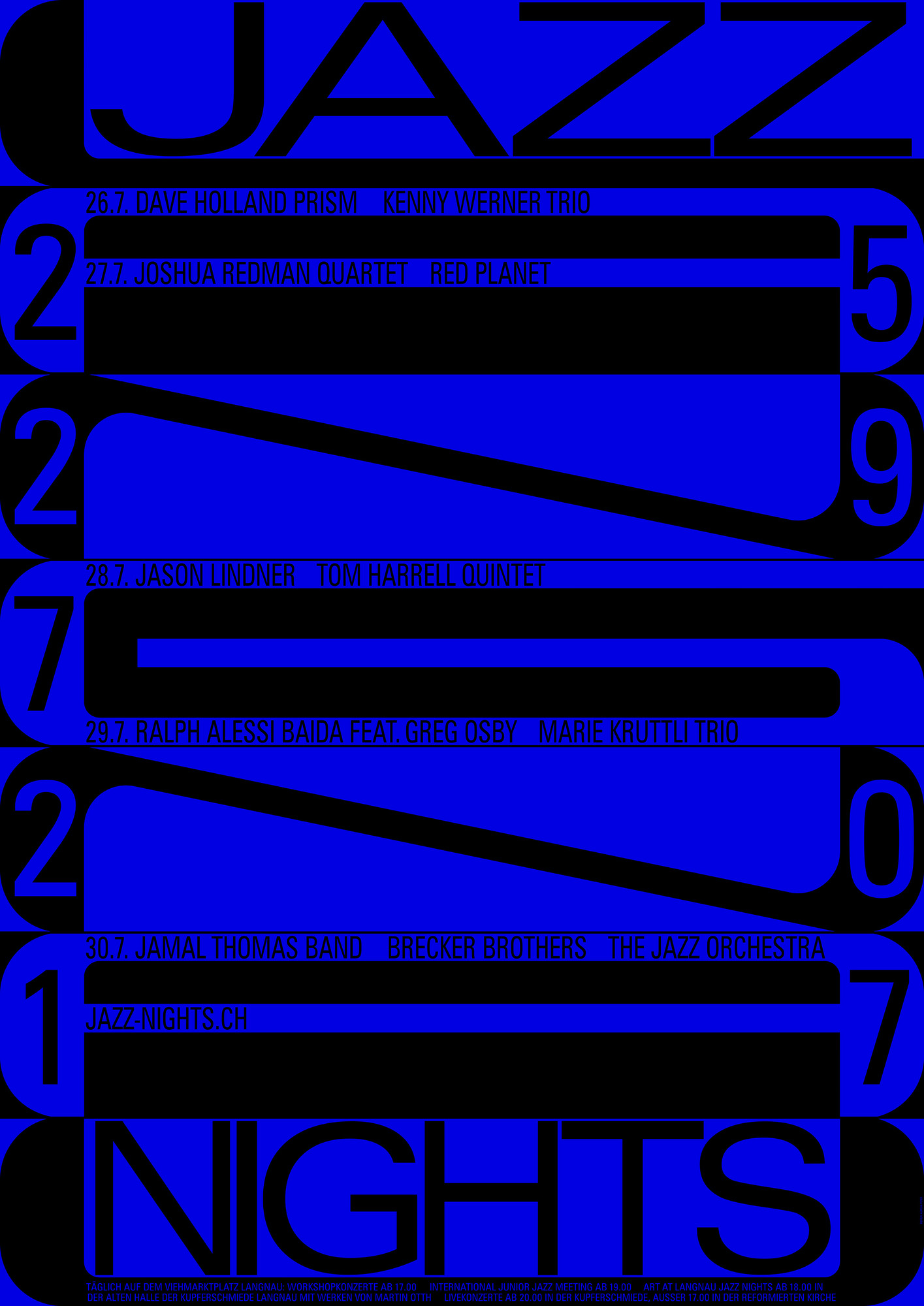 Aurelia Peter “Langnau Jazz Nights” / giclée typographic poster / available in A0, A1