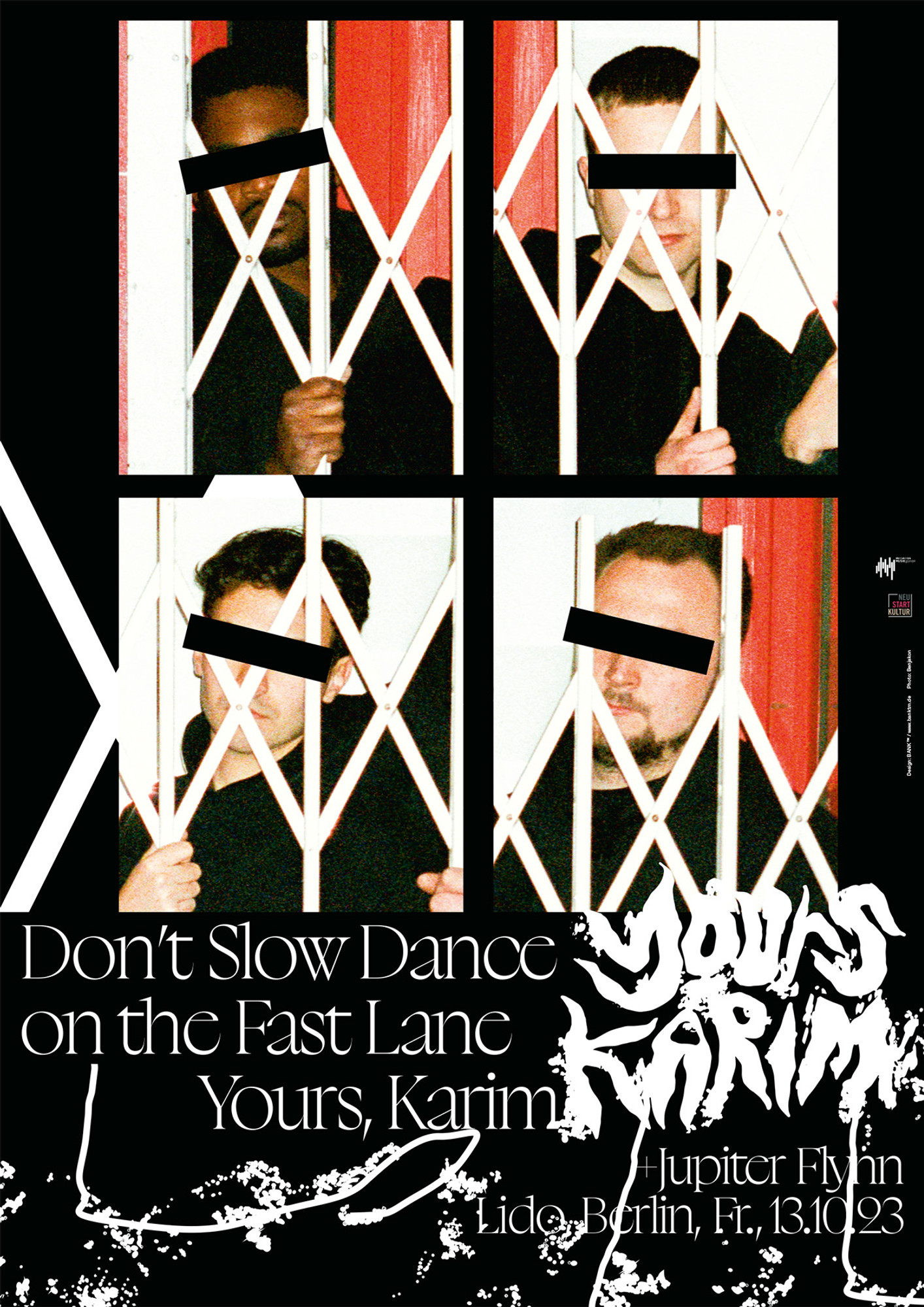 BANK™ “Yours Karim Live at Lido” / limited edition typographic poster / available in A1