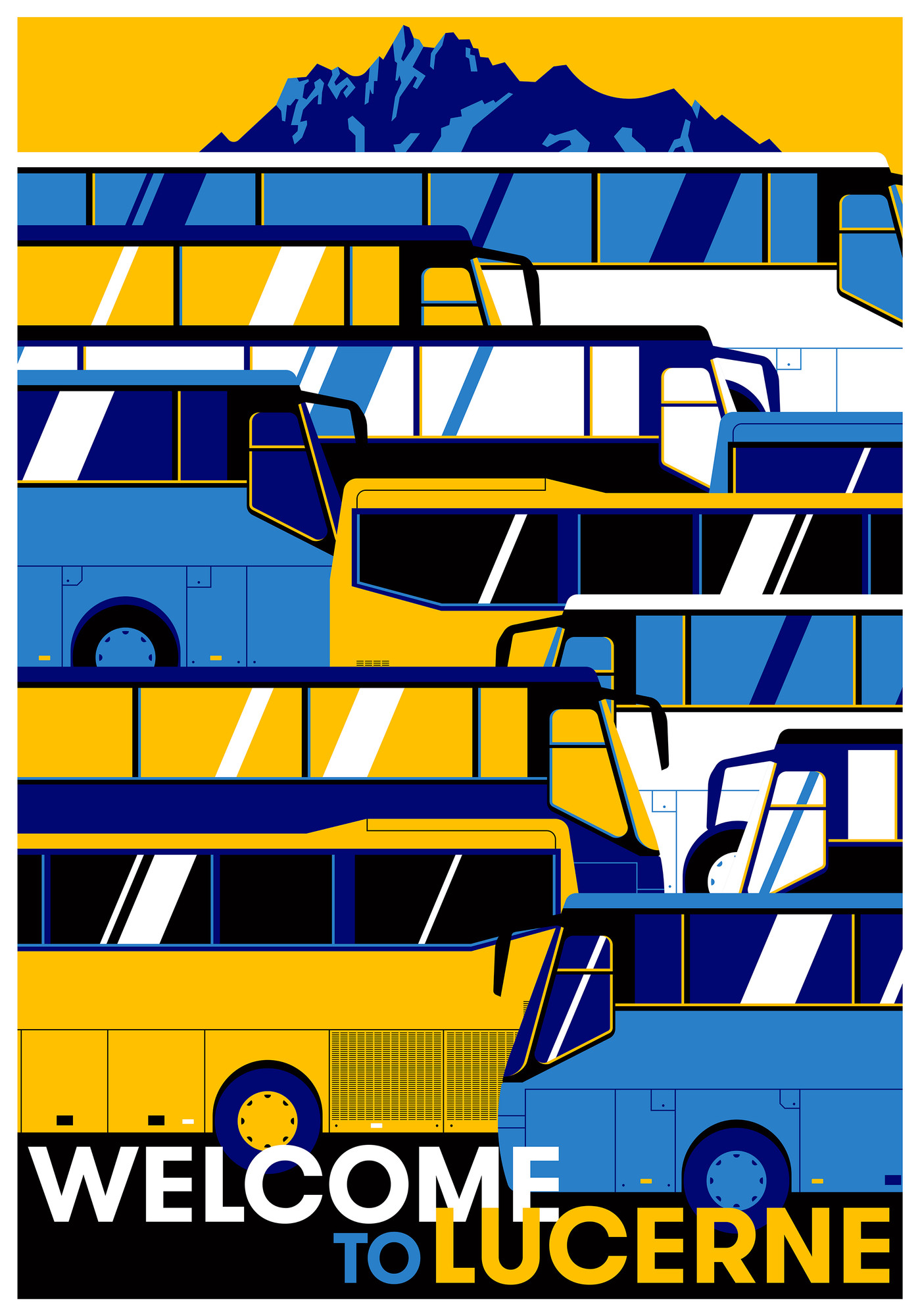 Erich Brechbühl “welcome to lucerne” / giclée typographic poster / available in F4, 70×100, 50×70