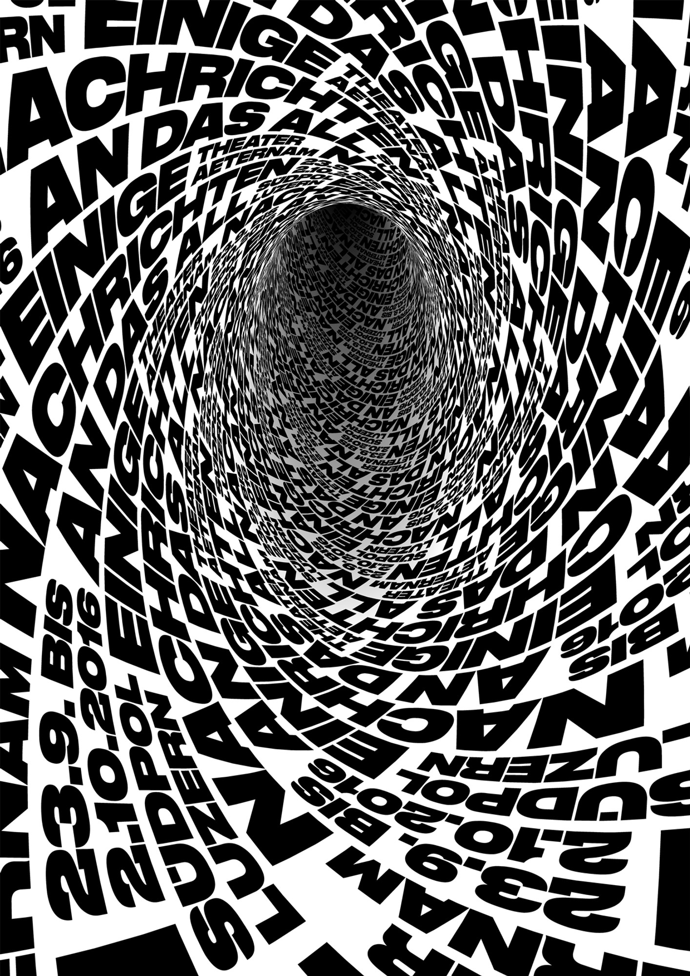 Erich Brechbühl “A few messages to space” / giclée typographic poster / available in F4, 70×100, 50×70