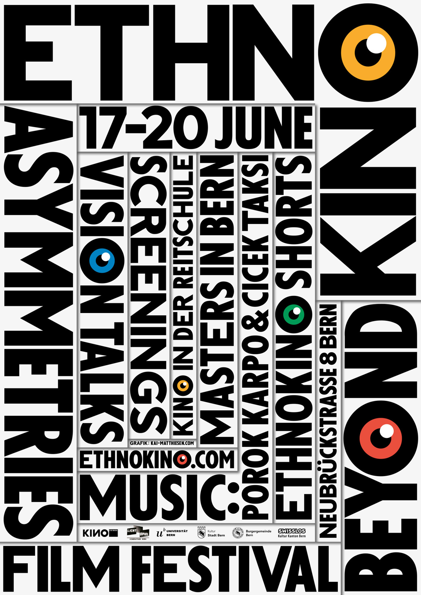 Kai Matthiesen “ETHNOKINO ” / giclée typographic poster / available in A0, A1, A2