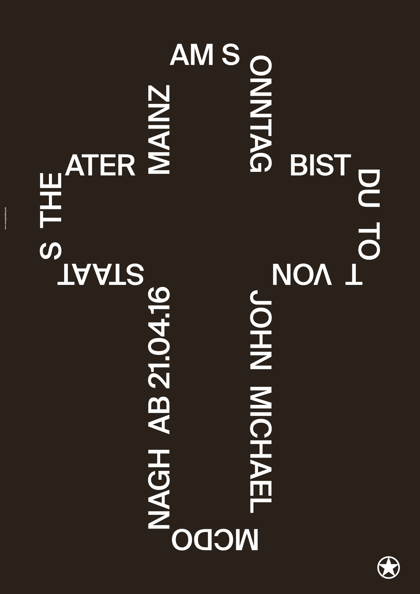 Neue Gestaltung “Am Sonntag bist Du tot” / limited edition typographic poster / available in A0