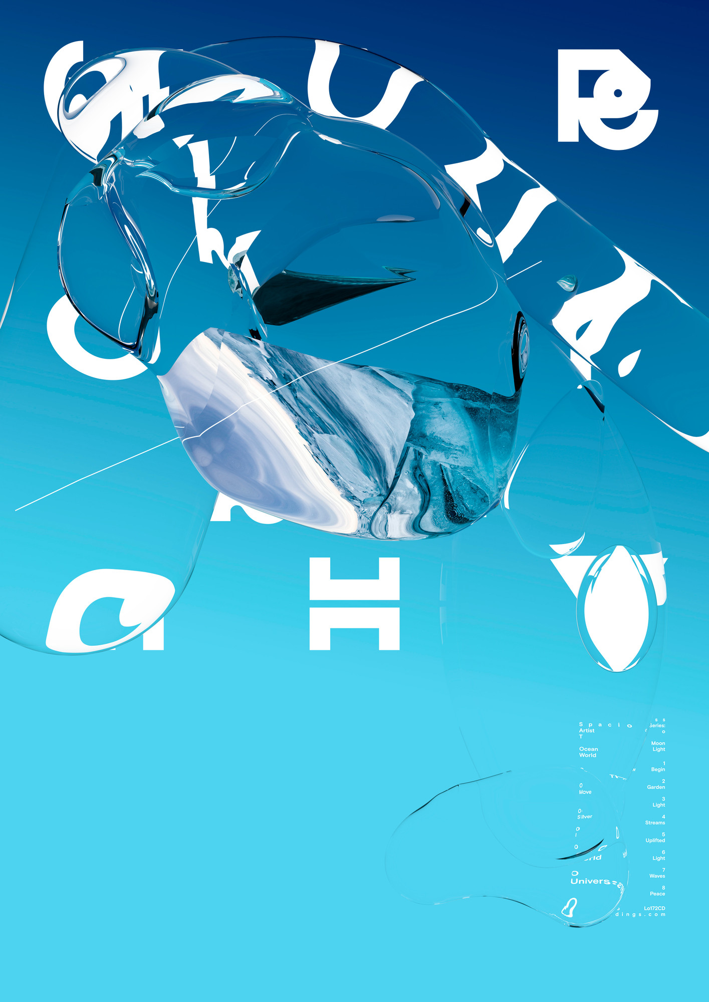 Non-Format “Ocean Moon – World Of Light” / giclée typographic poster / available in A1