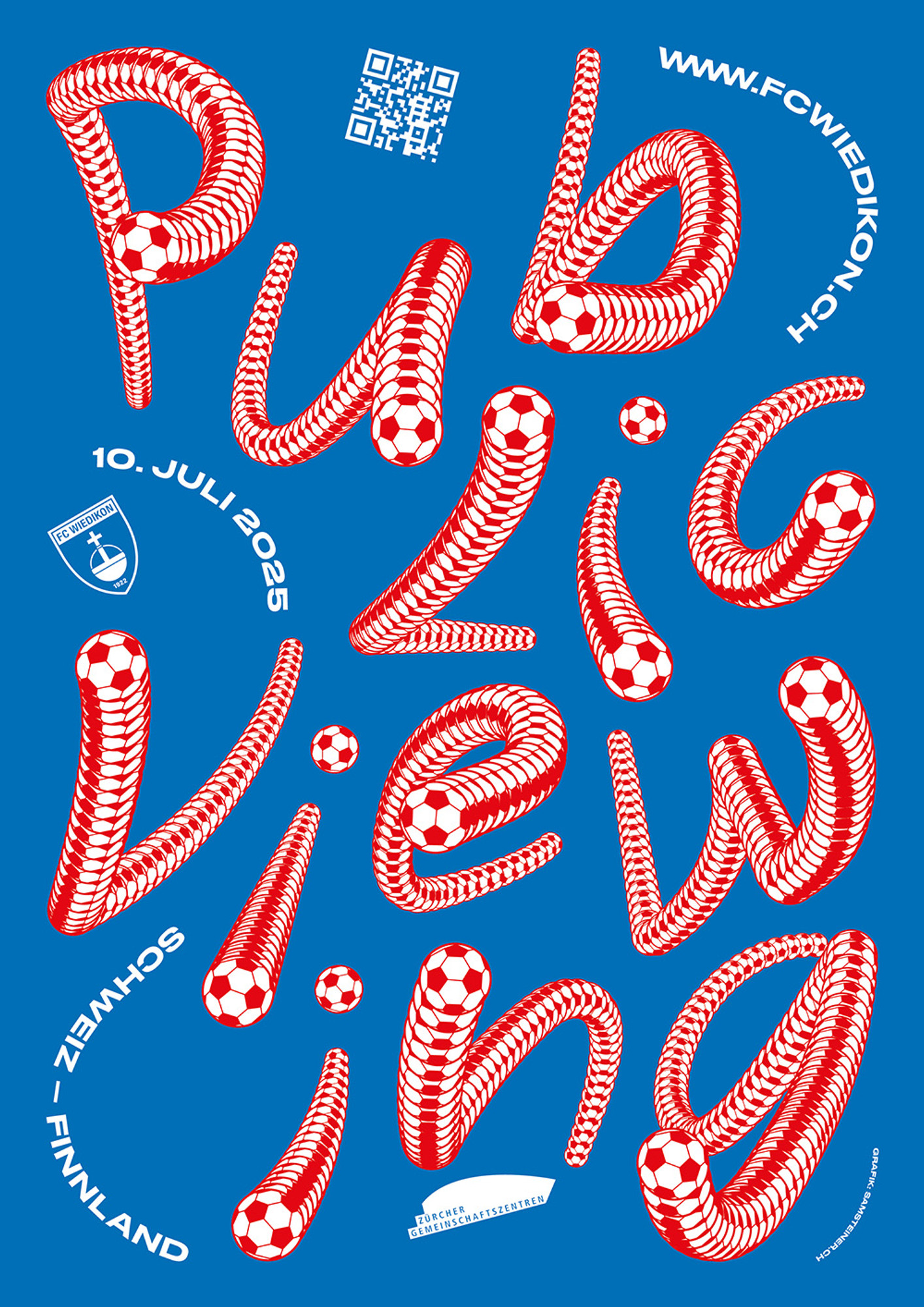 Sam Steiner “Public Viewing” / giclée typographic poster / available in F4, 100×140, 70×100, 50×70, A0, A1, A2