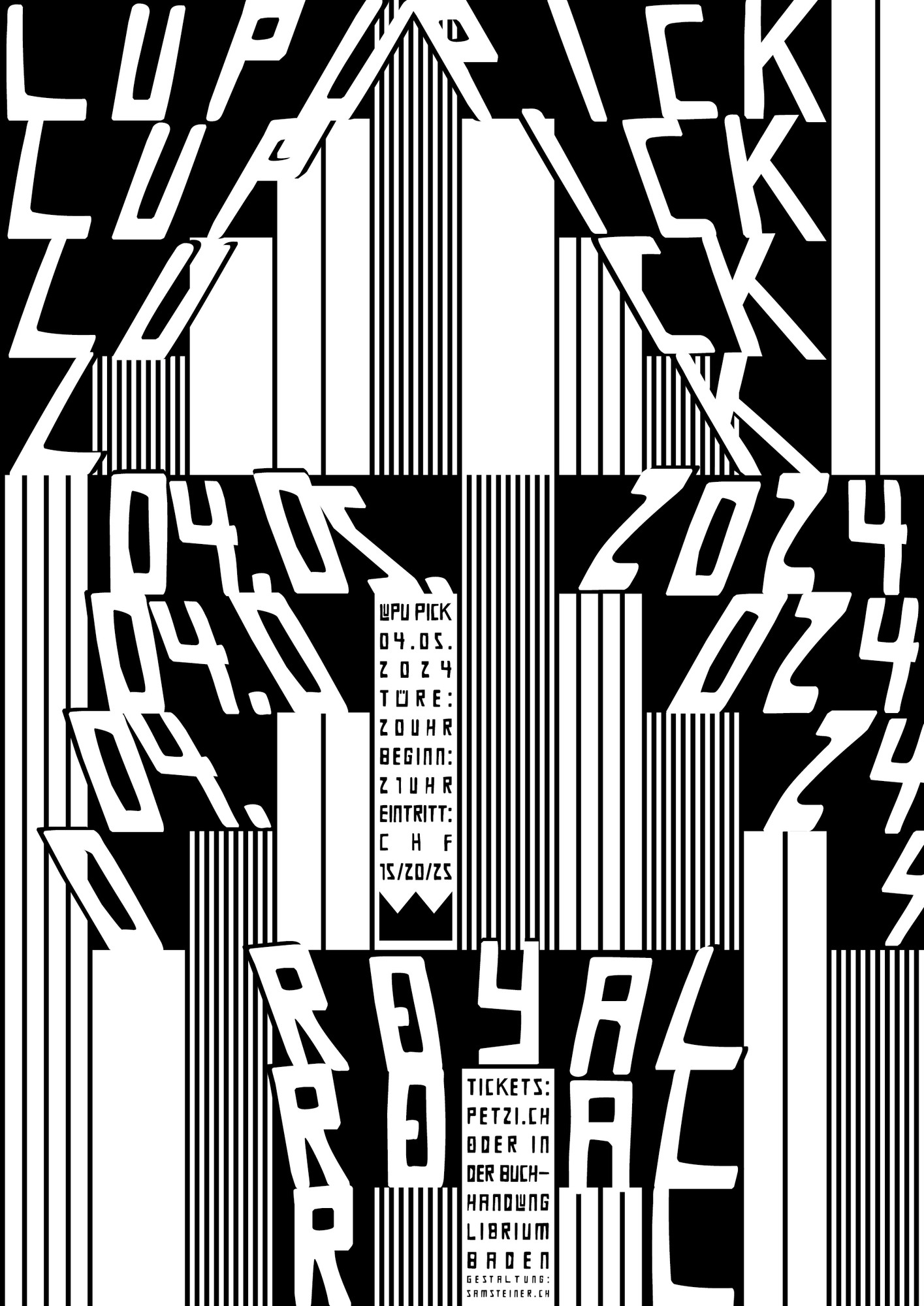 Sam Steiner “Lupu Pick” / giclée typographic poster / available in F4, 100×140, 70×100, 50×70, A0, A1, A2