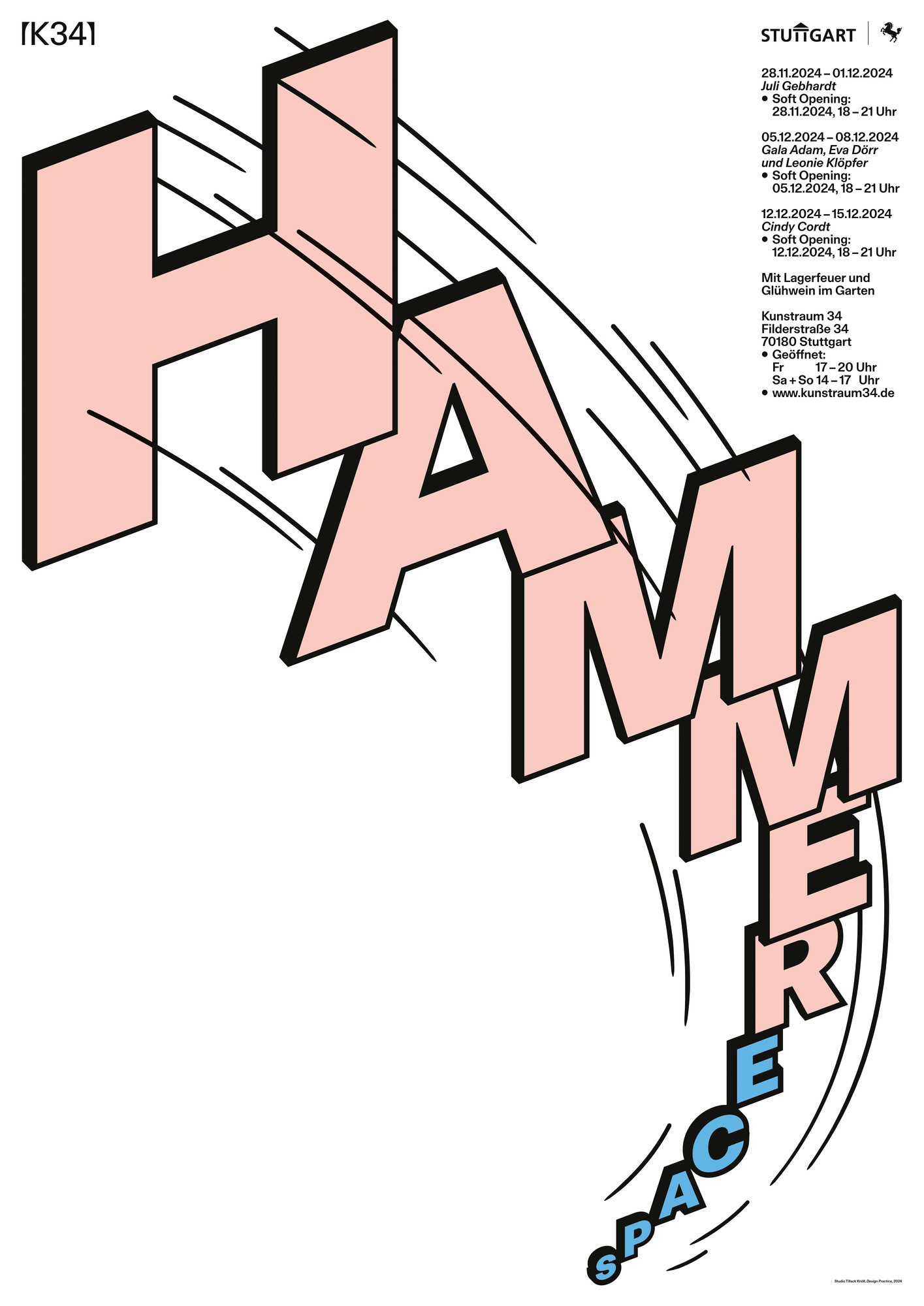Studio Tillack Knöll “Hammerspace” / Original Edition typographic poster / hand-signed / limited run of 100 / available in A0